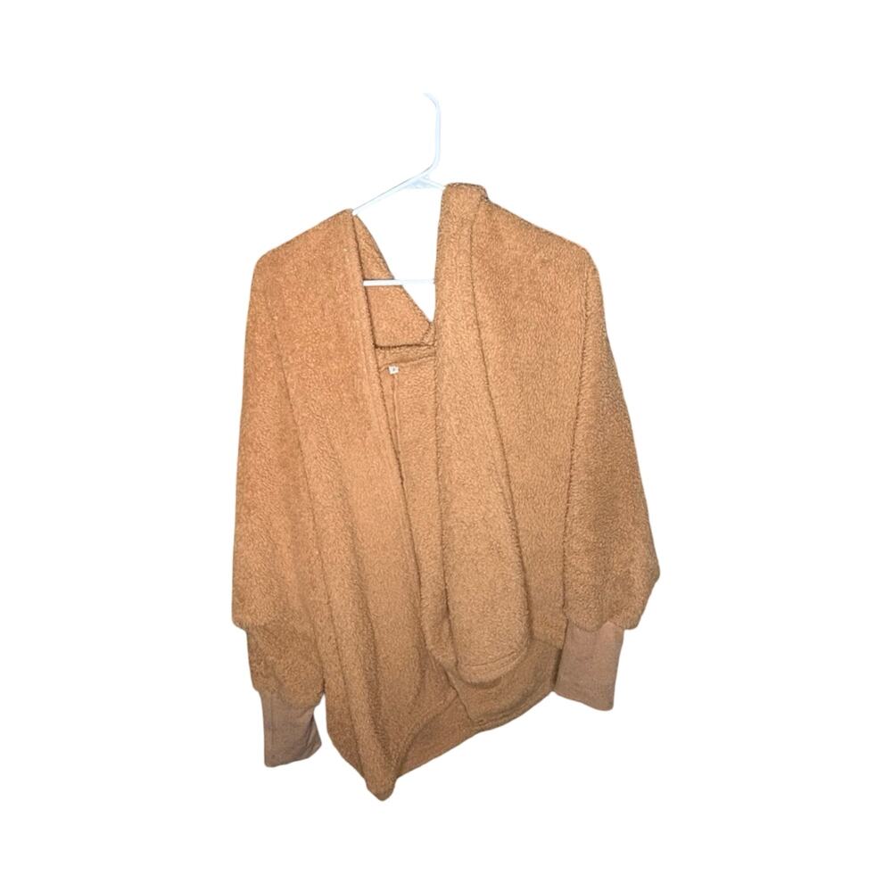 Cozy Teddy Fleece Hooded Cardigan Sweater – Women's S